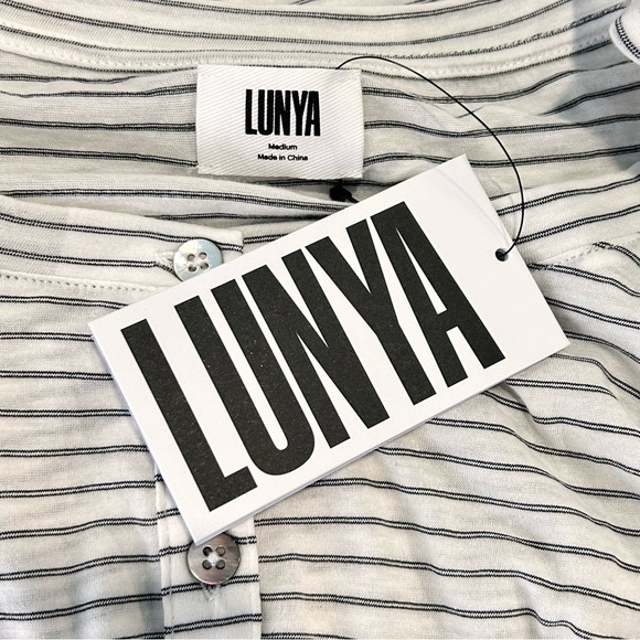Lunya Striped Short Sleeve Cool Top/Blouse - Picture 7 of 9